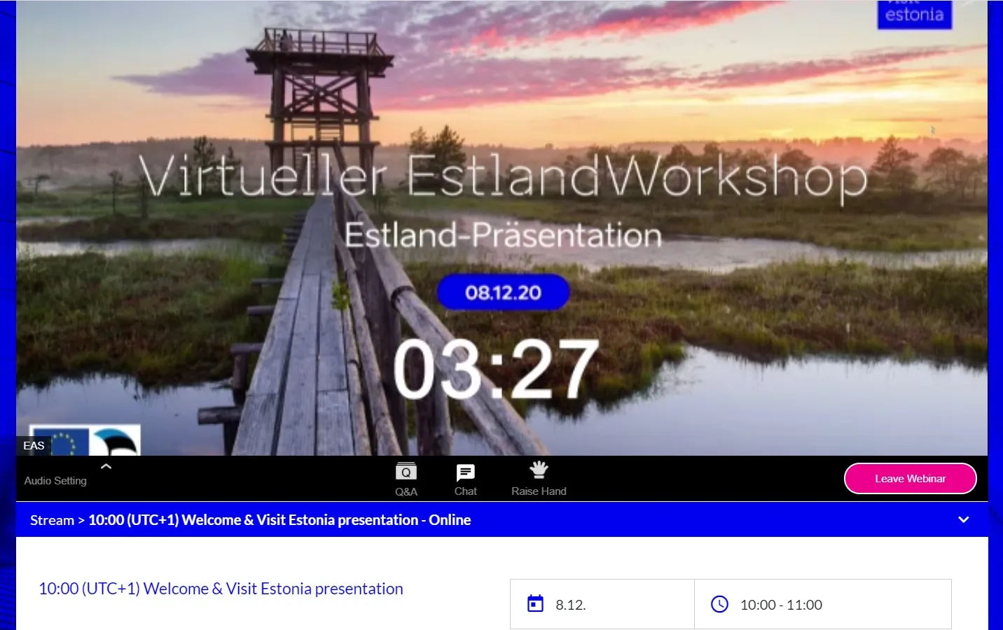Visit Estonia matchmaking events shifted into virtual with Tavata event platform