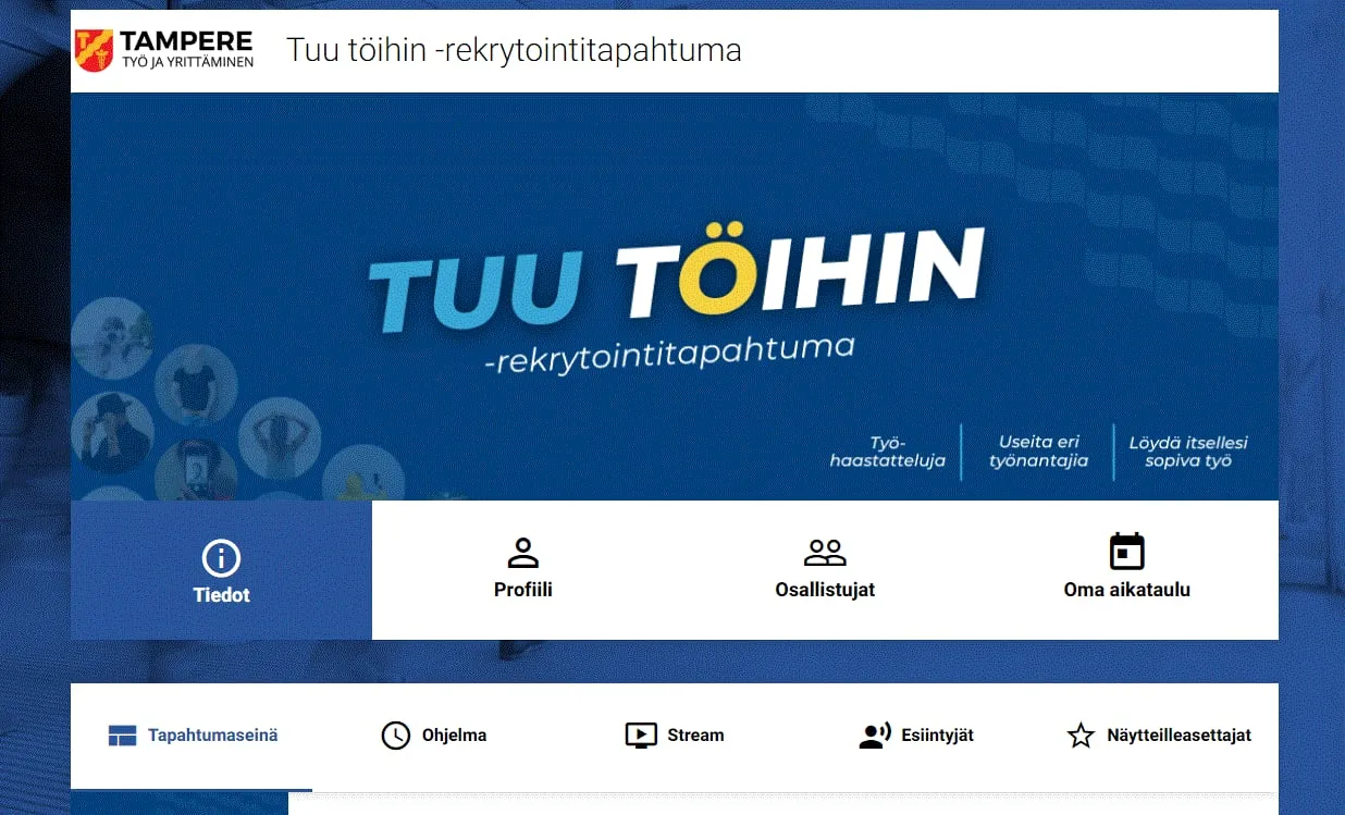 Tavata tuomassa lisämahdollisuuksia Tampereen kaupungin rekrytapahtumiin